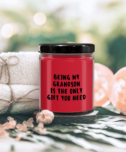 Grandson Gift Ideas - Being My Grandson is The Only Gift You Need Scented Soy Candle - Mallard Moon Gift Shop