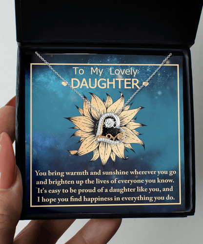 Daughter Gift for Birthday, Christmas, Graduation - Proud Of You - Love Dancing Heart Pendant Necklace - Mallard Moon Gift Shop