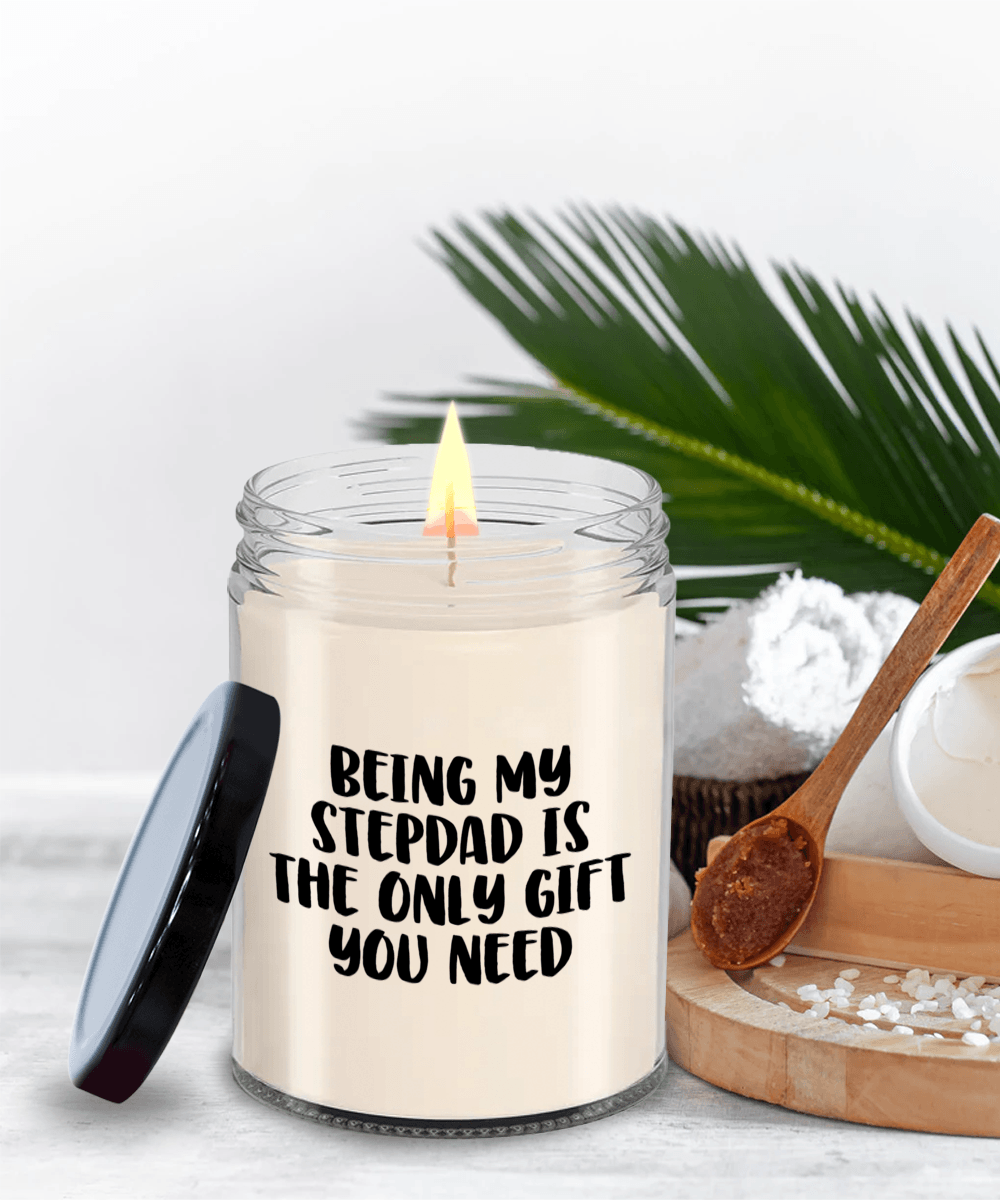 Stepdad Gift Ideas Being My Stepdad is The Only Gift You Need Scented Soy Candle - Mallard Moon Gift Shop
