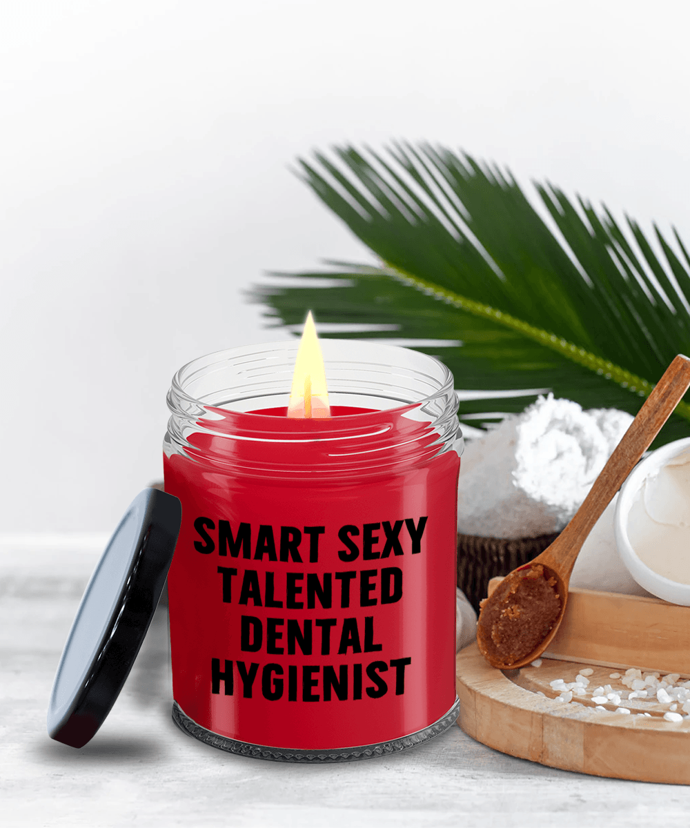 Smart Sexy Talented Dental Hygienist Gift - 9oz Vanilla Soy Candle, Birthday Christmas Unique - Mallard Moon Gift Shop