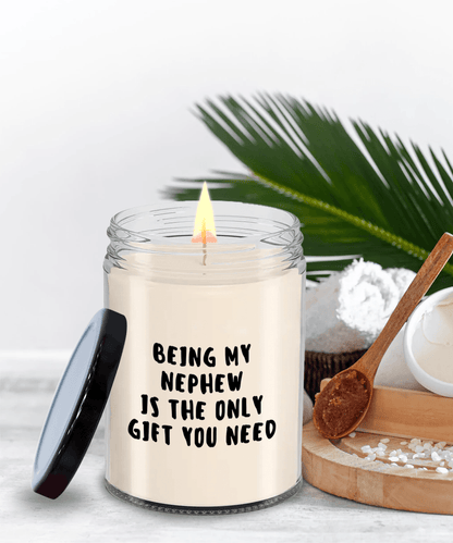 Nephew Gift Ideas - Being My Nephew is The Only Gift You Need Scented Soy Candle - Mallard Moon Gift Shop