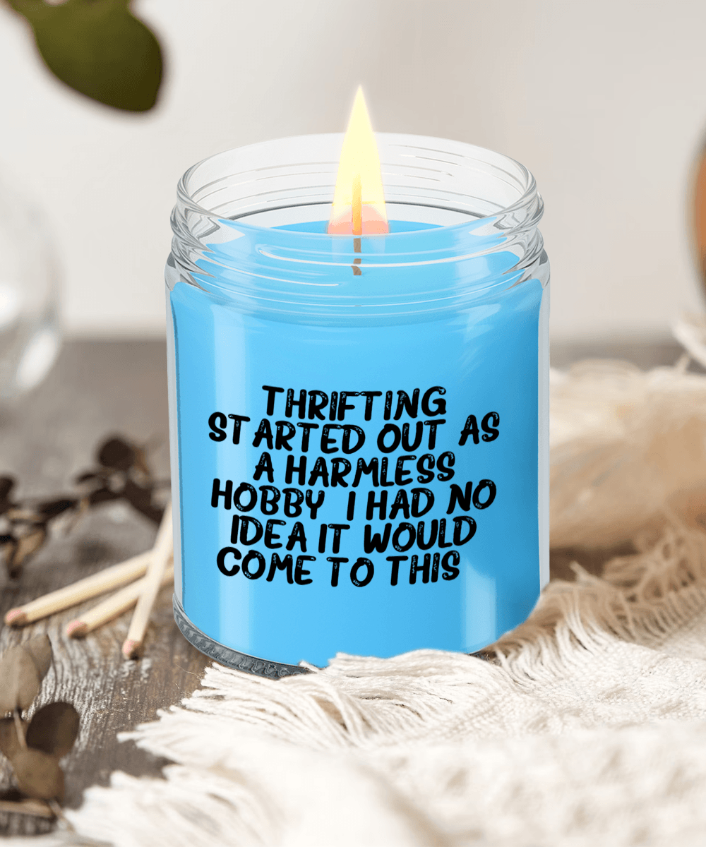 Thrifting Delight, Gifts for Friends, Thrifting Enthusiasts, Birthday, Holidays, Special Occasions, Quote Inspired Scented Soy Candle - Mallard Moon Gift Shop