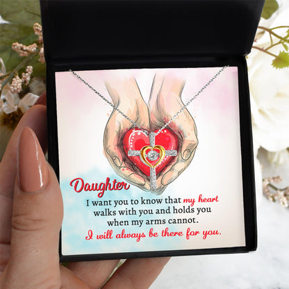 Gift for Daughter- I Will Always Be There Cross Pendant Necklace - Mallard Moon Gift Shop