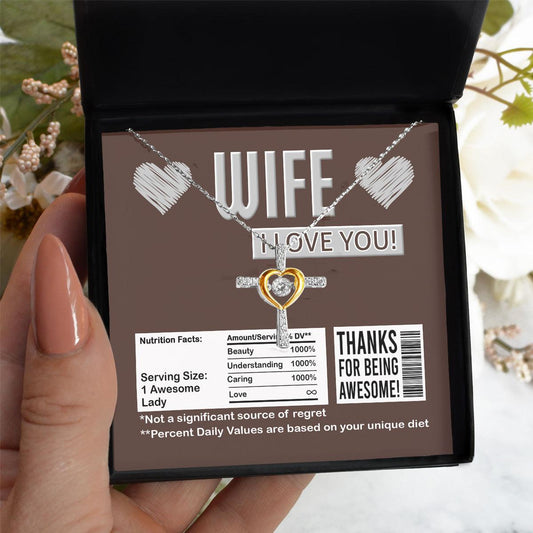 Wife Funny Nutrition Facts Love Heart Pendant Necklace Wedding Anniversary Birthday Valentine Gift From Husband - Mallard Moon Gift Shop