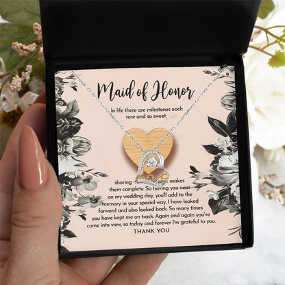 Maid of Honor Wedding Day Gift - My Wedding Day - Love Dancing Heart Pendant Necklace - Mallard Moon Gift Shop