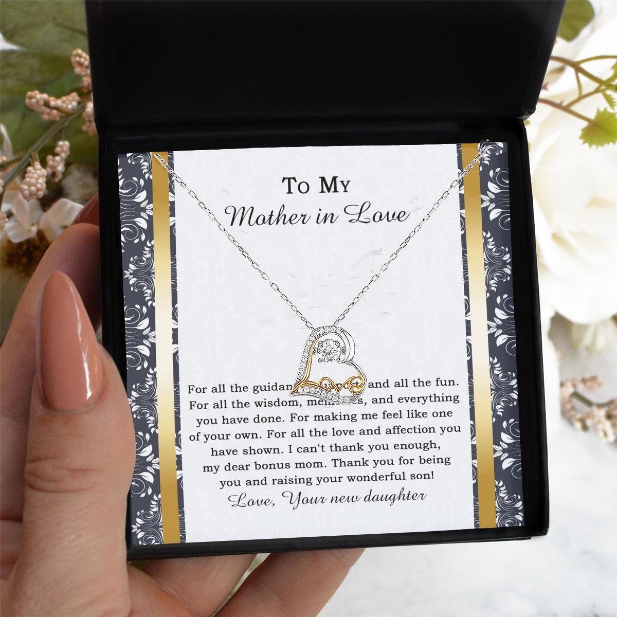 Mother-in-law Wedding Day Gift - One Of Your Own - Love Dancing Heart Pendant Necklace - Mallard Moon Gift Shop