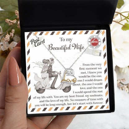 Wife Wedding Gift I Knew You Would Be The One Love Dancing Heart Pendant Necklace Bride Gift from Groom - Mallard Moon Gift Shop