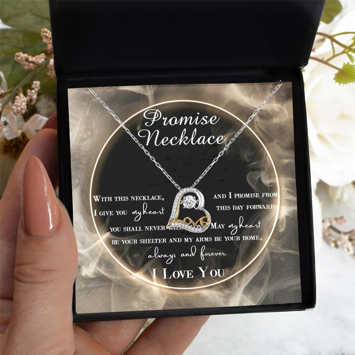 Wife Promise My Heart Love Necklace Anniversary Wedding Birthday Valentine's Day Gift From Husband - Mallard Moon Gift Shop