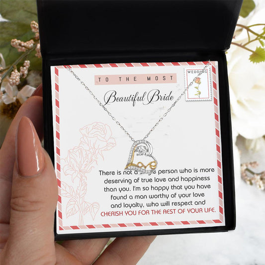 Gift for Bride Wedding Gift Dancing Love Heart Necklace - Mallard Moon Gift Shop