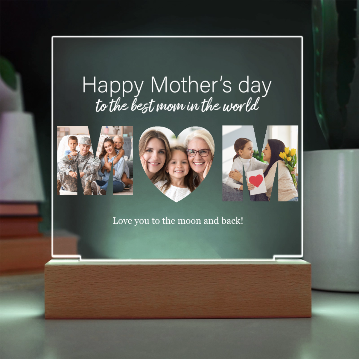 Custom MOM Photo Collage Acrylic Plaque Mother's Day Birthday Gift - Mallard Moon Gift Shop