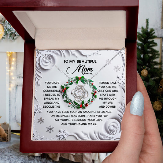 Gift for Mom - Spread My Wings - Love Knot Pendant Necklace - Mallard Moon Gift Shop