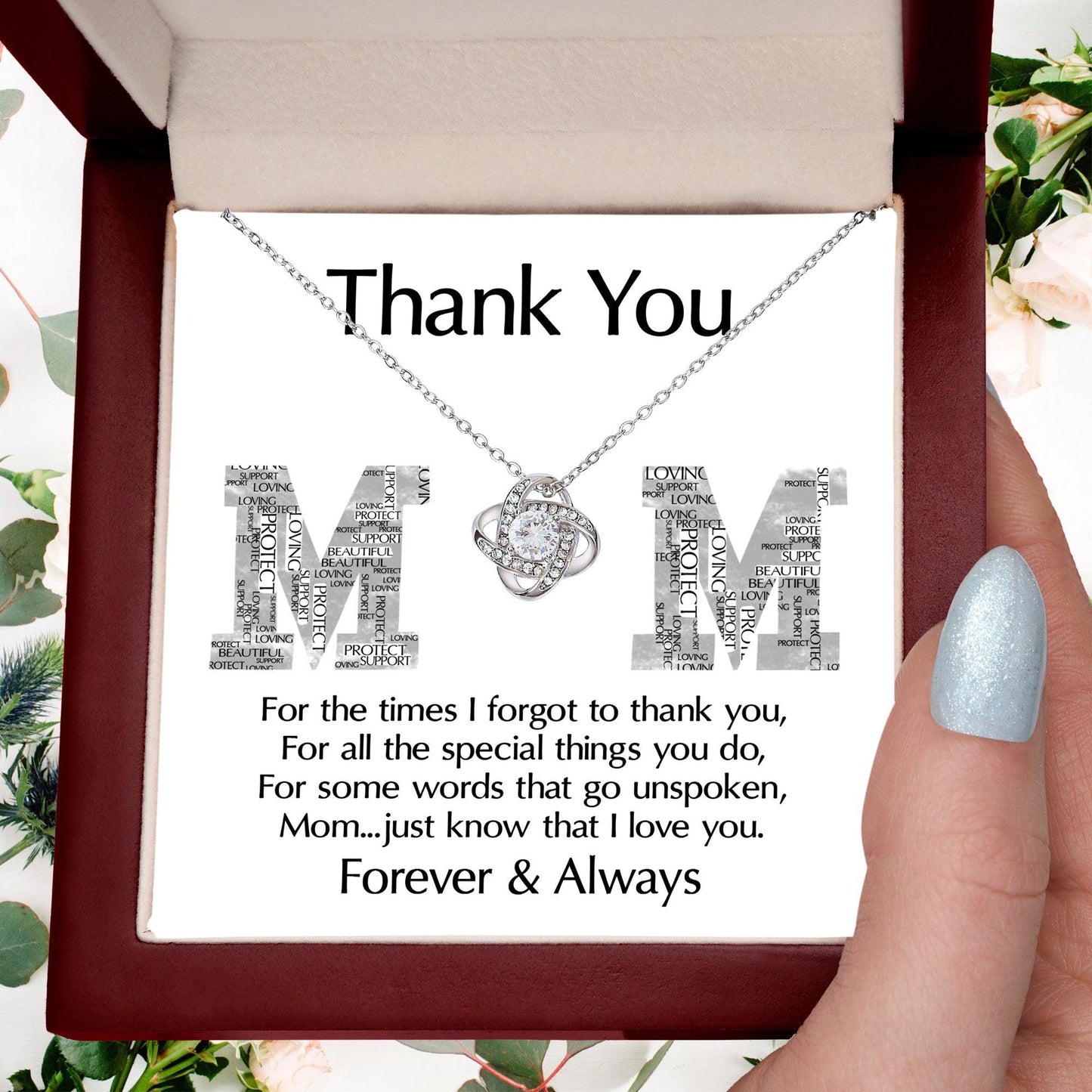Mom-Thank You For Every Thing You Do Love Knot Necklace - Mallard Moon Gift Shop