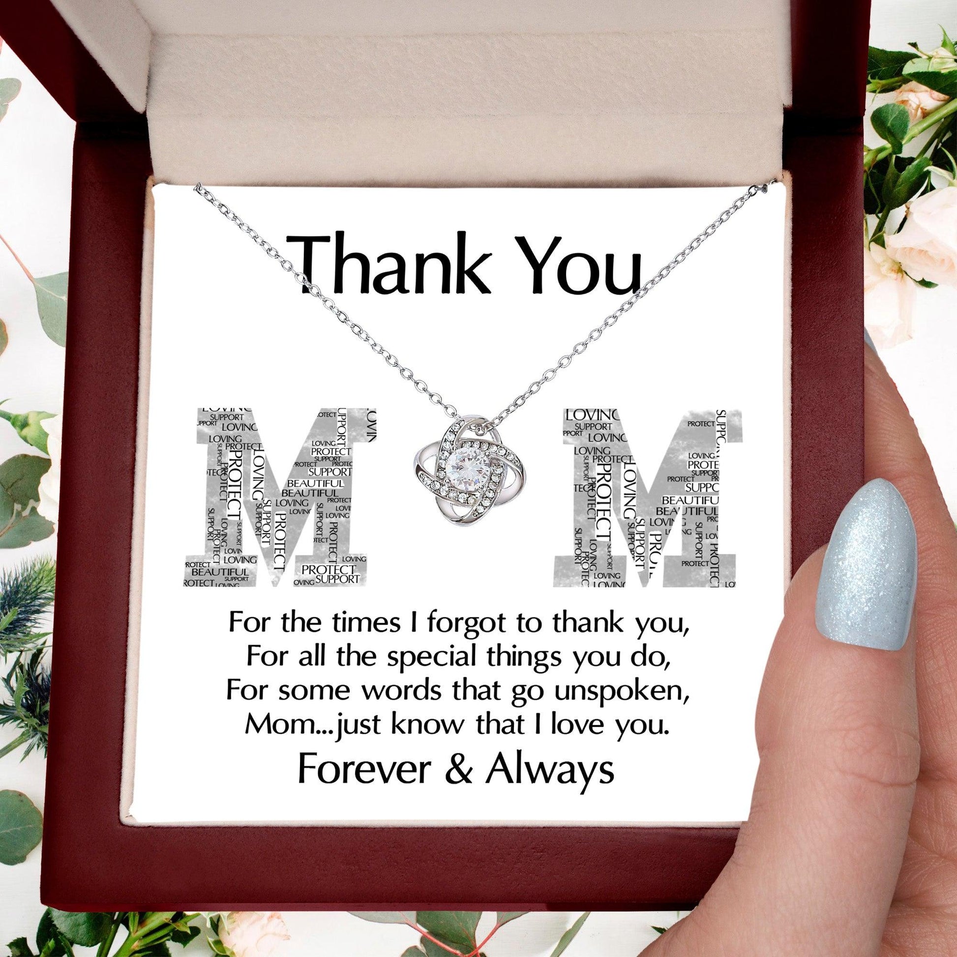 Mom-Thank You For Every Thing You Do Love Knot Necklace - Mallard Moon Gift Shop
