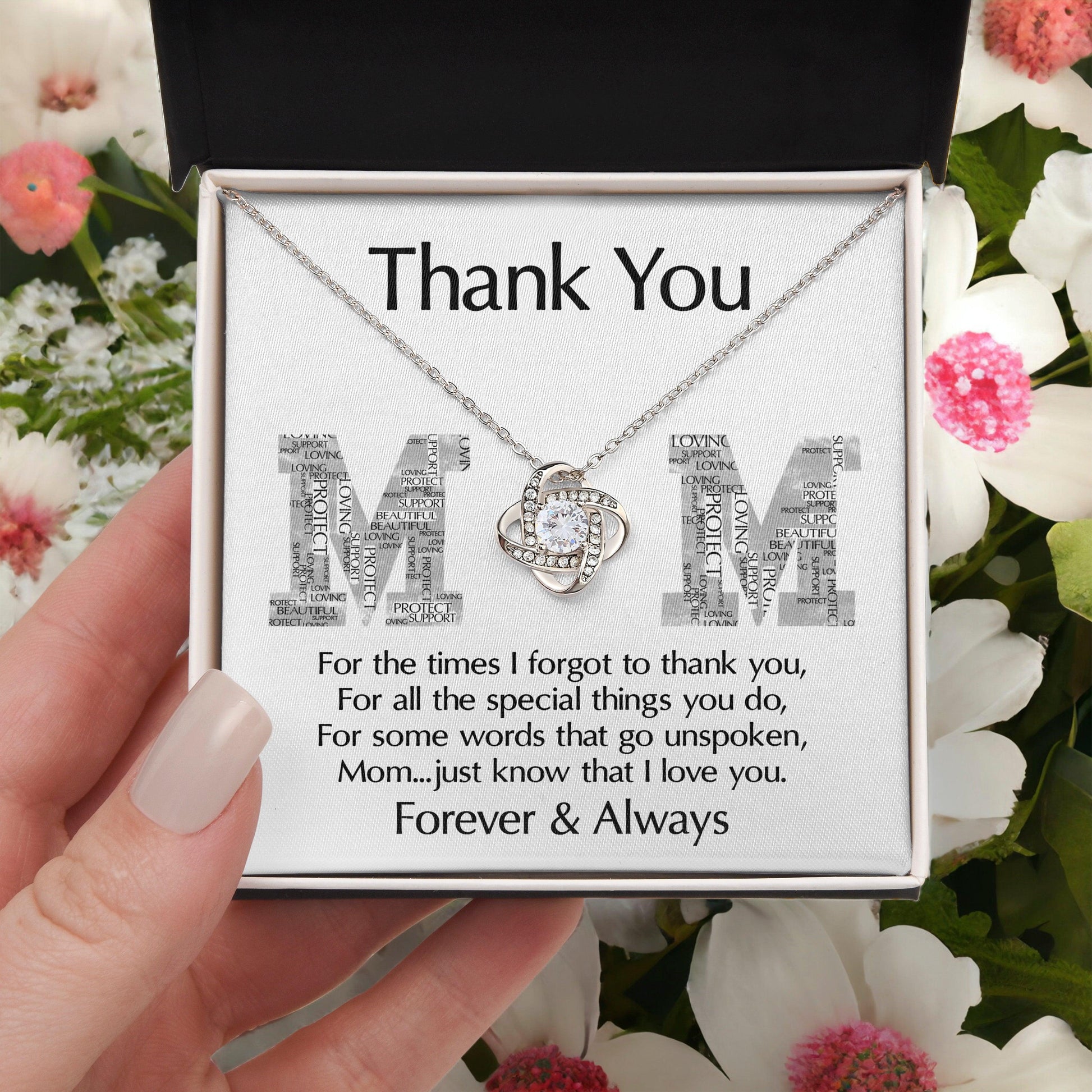 Mom-Thank You For Every Thing You Do Love Knot Necklace - Mallard Moon Gift Shop