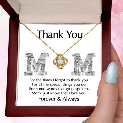 Mom-Thank You For Every Thing You Do Love Knot Necklace - Mallard Moon Gift Shop