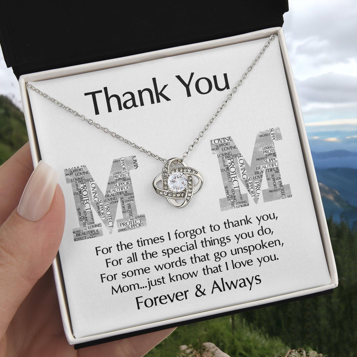 Mom-Thank You For Every Thing You Do Love Knot Necklace - Mallard Moon Gift Shop