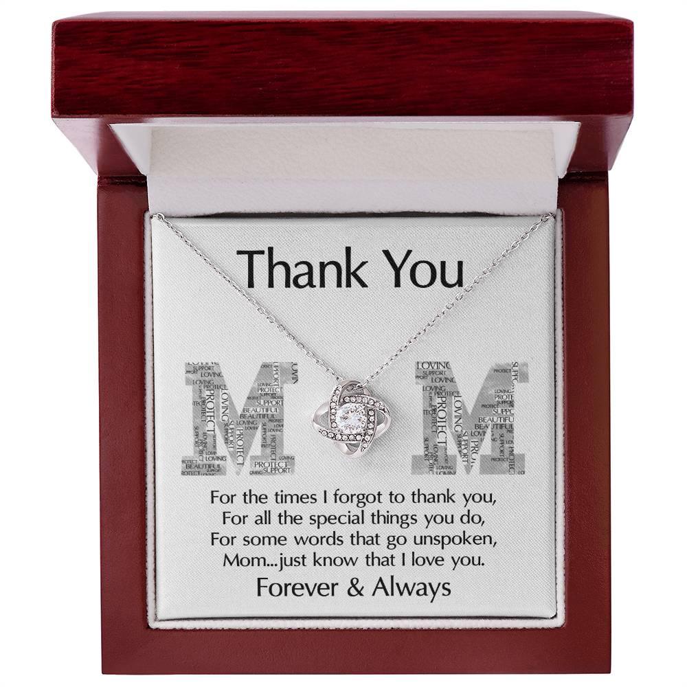 Mom-Thank You For Every Thing You Do Love Knot Necklace - Mallard Moon Gift Shop