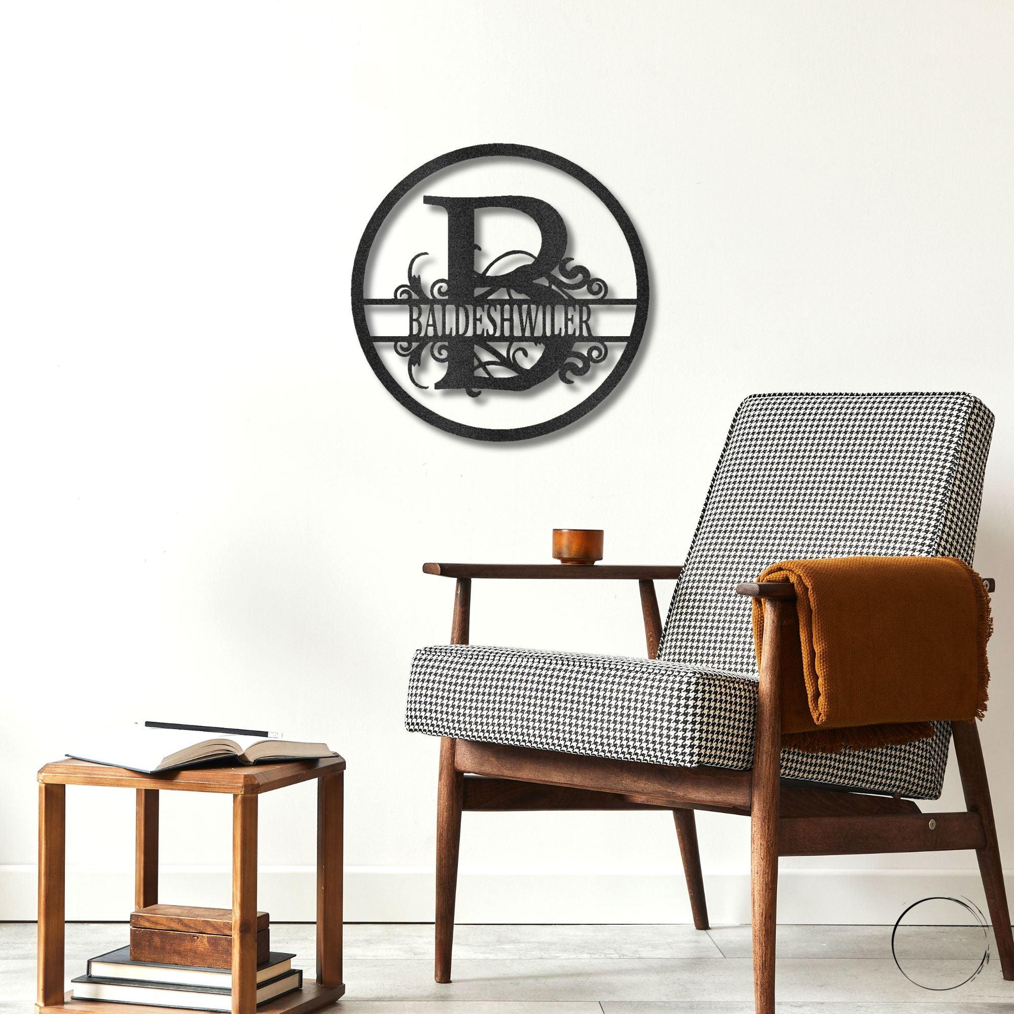 Monogrammed Elegance: Your Initial, Your Name, Your Style - Steel Wall Sign Art - Mallard Moon Gift Shop