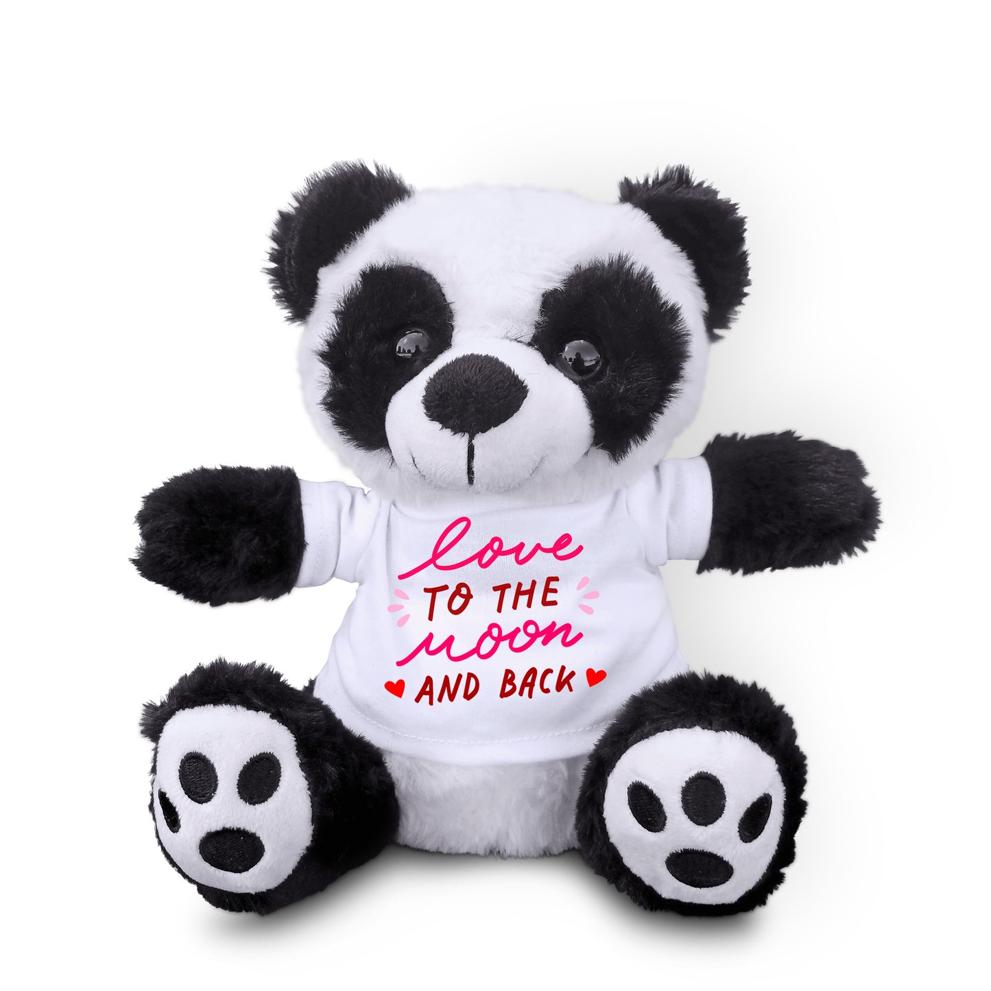 Love You to the Moon and Back - Plush Lamb, Panda, or Teddy Bear with Tee Shirt Romantic Gift for Sweetheart - Mallard Moon Gift Shop