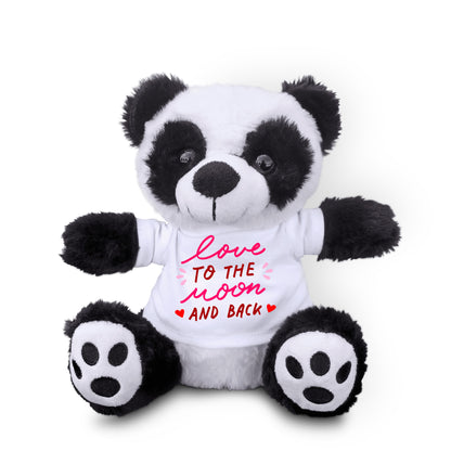 Love You to the Moon and Back - Plush Lamb, Panda, or Teddy Bear with Tee Shirt Romantic Gift for Sweetheart - Mallard Moon Gift Shop