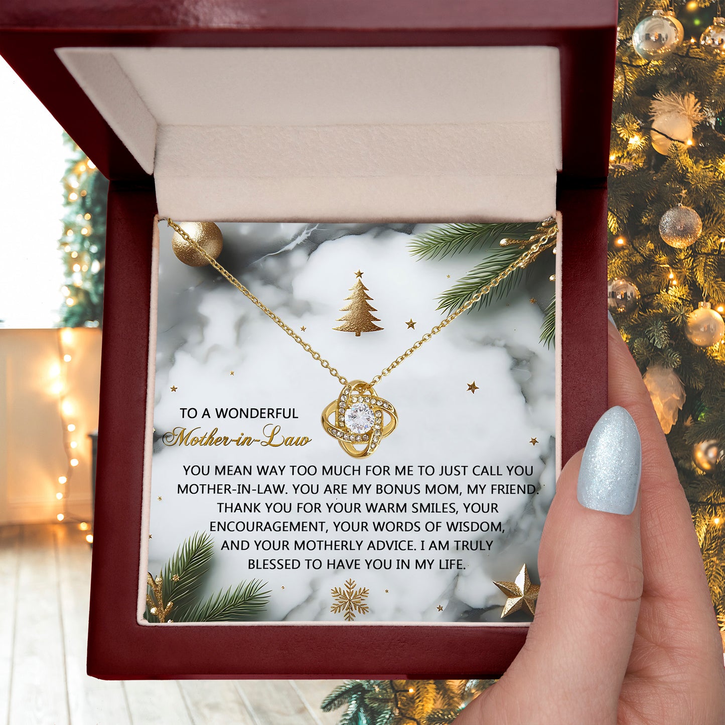 Gift for Mother-in-Law - Motherly Advice - Love Knot Pendant Necklace - Mallard Moon Gift Shop