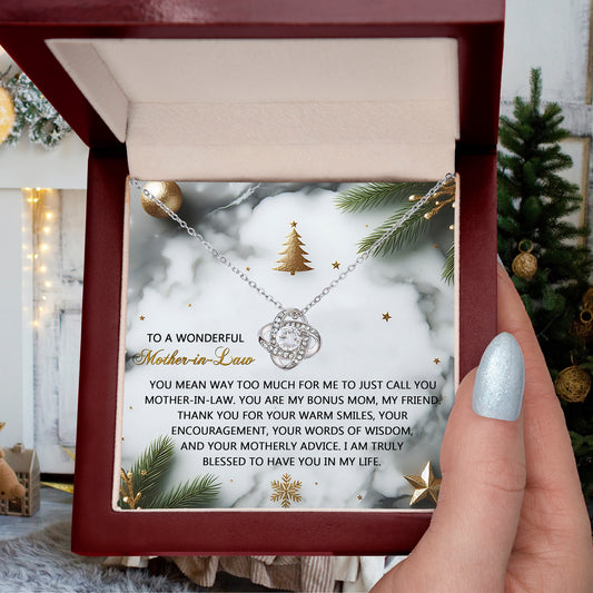 Gift for Mother-in-Law - Motherly Advice - Love Knot Pendant Necklace - Mallard Moon Gift Shop