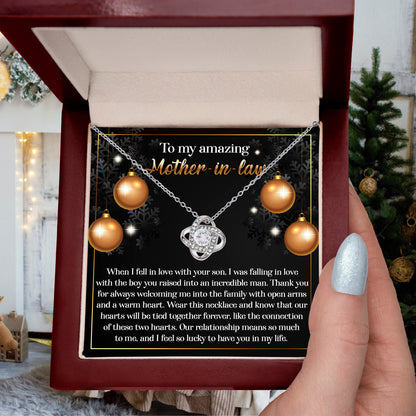 Gift for Mother-in-Law - Two Hearts - Love Knot Necklace - Mallard Moon Gift Shop