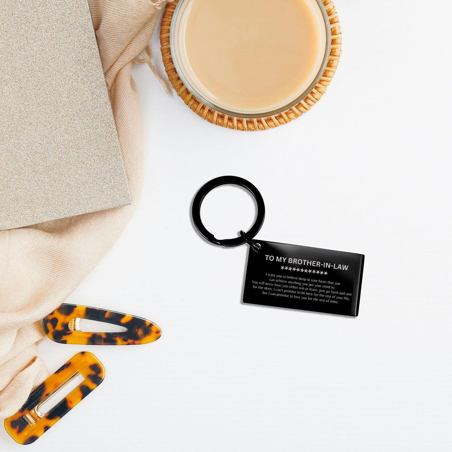 Motivational Brother-In-Law Engraved Black Keychain - I can promise to love you for the rest of my life, Birthday, Christmas Holiday Jewelry Gif - Mallard Moon Gift Shop