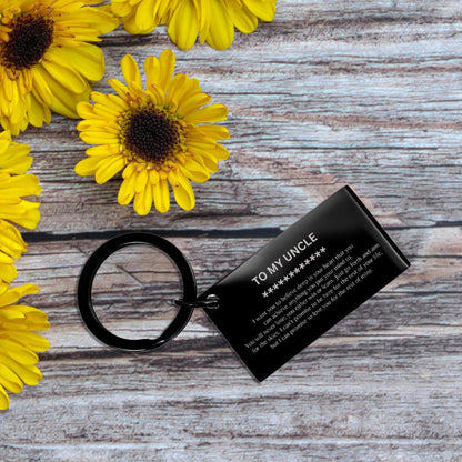 Motivational Uncle Engraved Black Keychain - I can promise to love you for the rest of my life, Birthday, Christmas Holiday Jewelry Gif - Mallard Moon Gift Shop