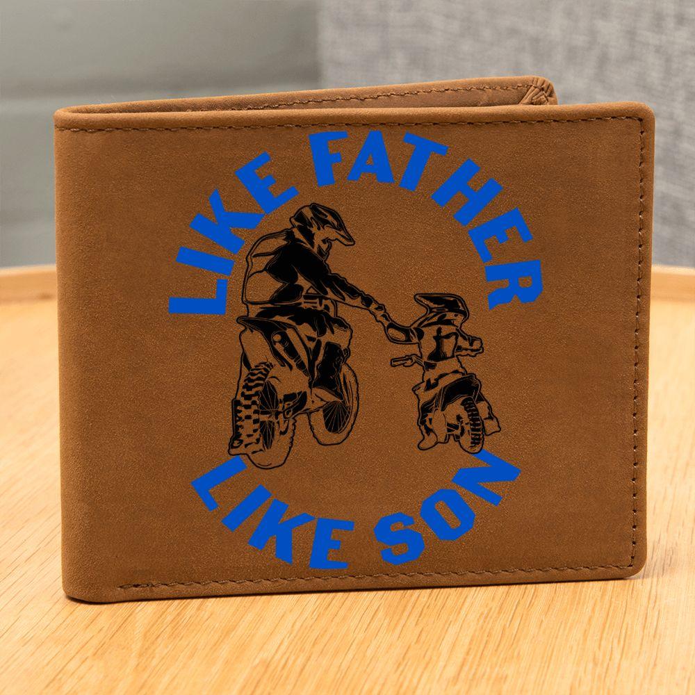 Motocross Father and Son Leather Wallet - Mallard Moon Gift Shop