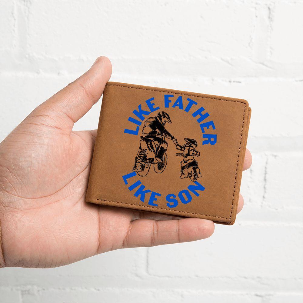 Motocross Father and Son Leather Wallet - Mallard Moon Gift Shop
