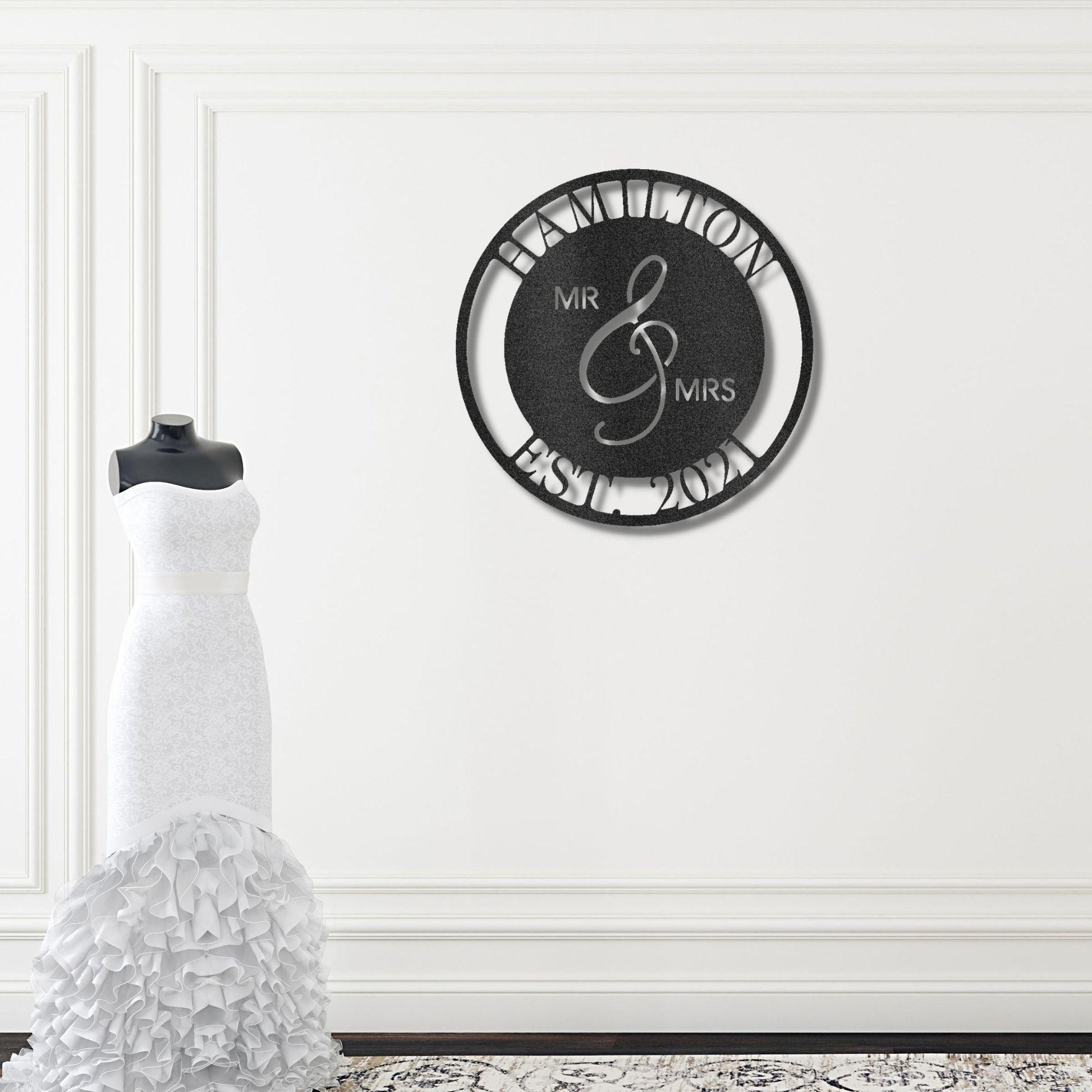 Mr. and Mrs. Personalized Indoor Outdoor Steel Wall Sign Art - Mallard Moon Gift Shop