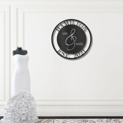 Mr. and Mrs. Personalized Indoor Outdoor Steel Wall Sign Art - Mallard Moon Gift Shop