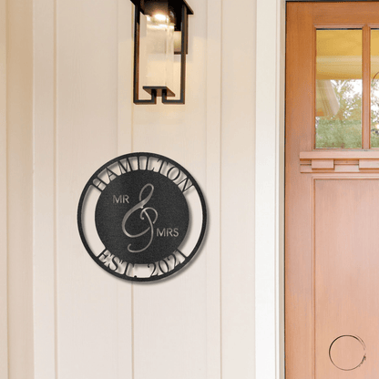 Mr. and Mrs. Personalized Indoor Outdoor Steel Wall Sign Art - Mallard Moon Gift Shop