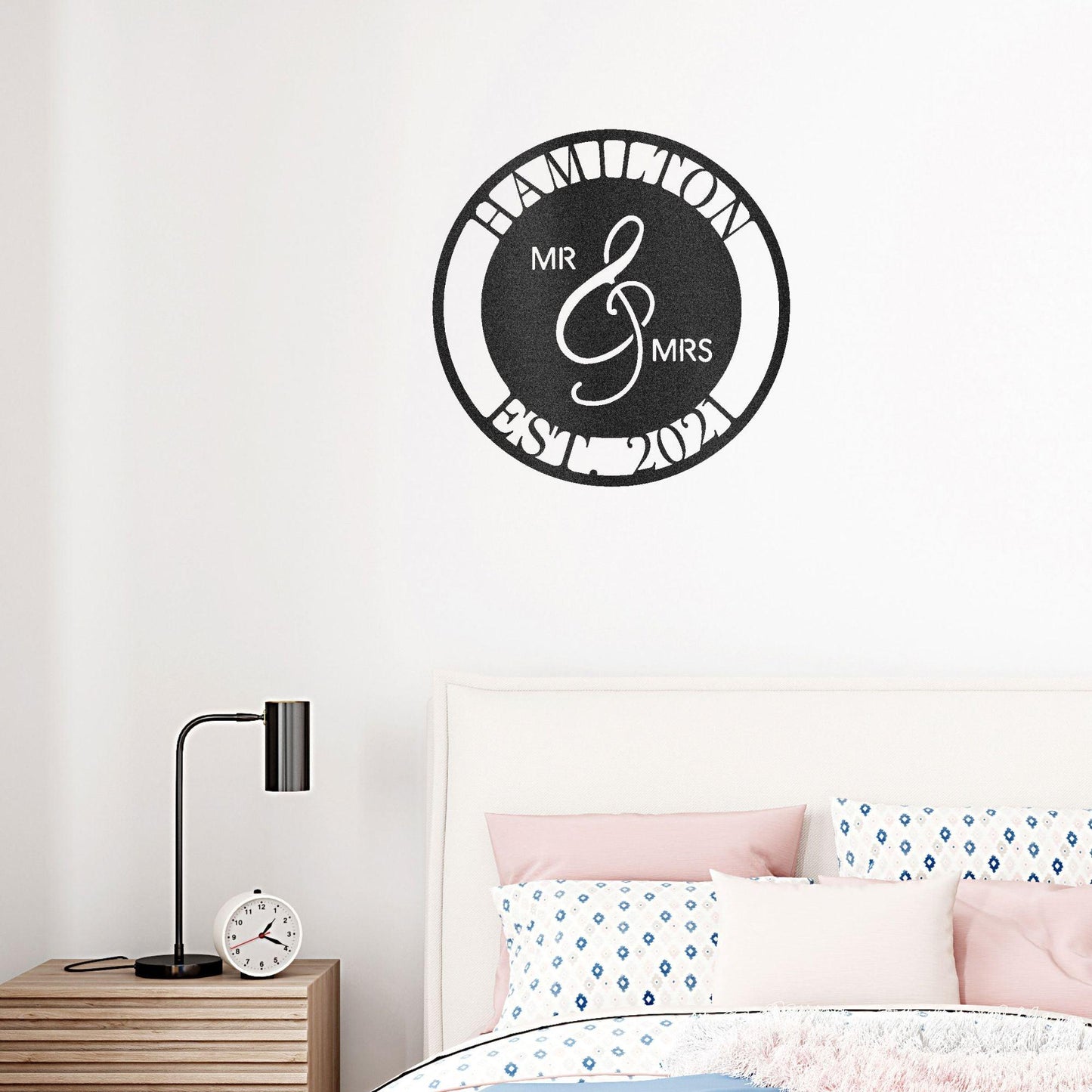 Mr. and Mrs. Personalized Indoor Outdoor Steel Wall Sign Art - Mallard Moon Gift Shop