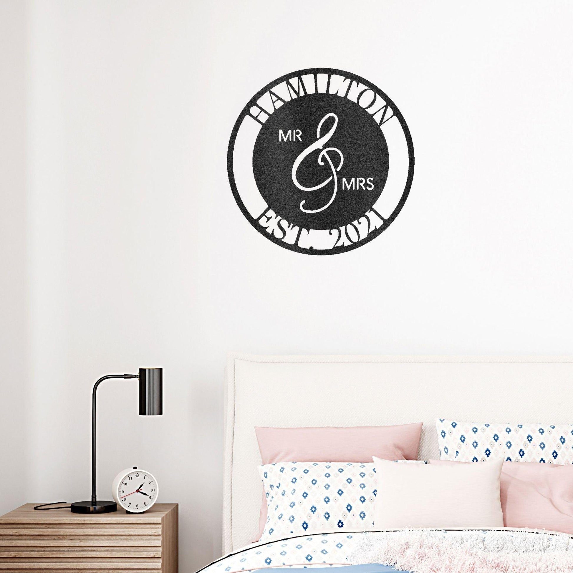 Mr. and Mrs. Personalized Indoor Outdoor Steel Wall Sign Art - Mallard Moon Gift Shop