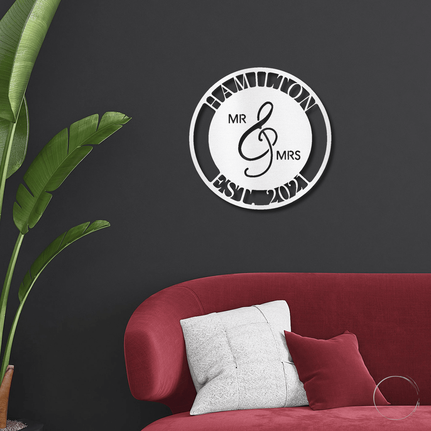 Mr. and Mrs. Personalized Indoor Outdoor Steel Wall Sign Art - Mallard Moon Gift Shop