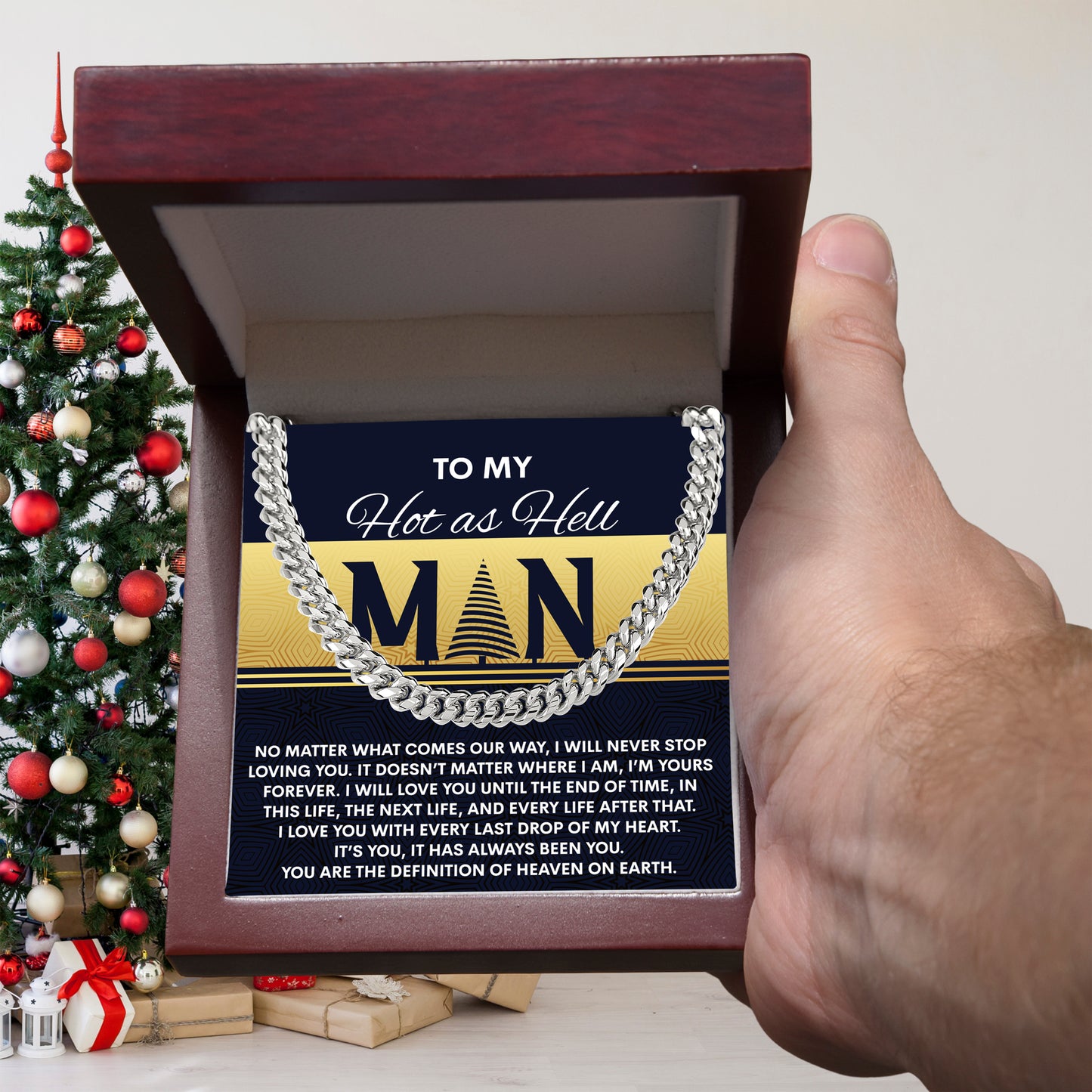Gift for My Man - Heaven On Earth - Cuban Link Chain Necklace - Mallard Moon Gift Shop