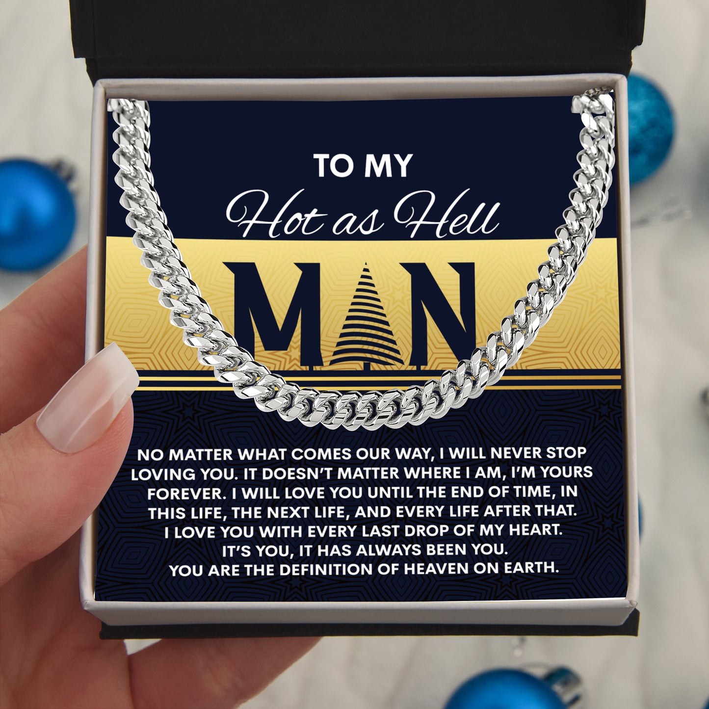 Gift for My Man - Heaven On Earth - Cuban Link Chain Necklace - Mallard Moon Gift Shop