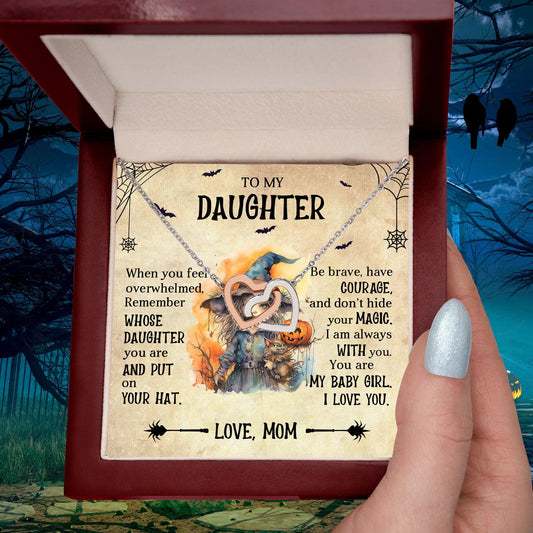 Daughter Halloween Inspired - Put Your Hat On and Don't Hide Your Magic Interlocking Hearts Necklace - Mallard Moon Gift Shop