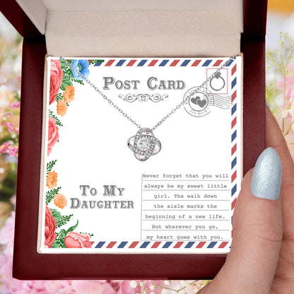 Daughter Wedding Day Gift - My Heart Goes With You - Love Knot Pendant Necklace - Mallard Moon Gift Shop