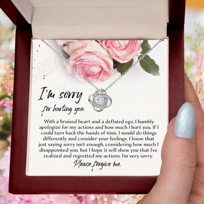 Apology Gift - Sorry, Regretted My Actions - Love Knot Pendant Necklace - Mallard Moon Gift Shop