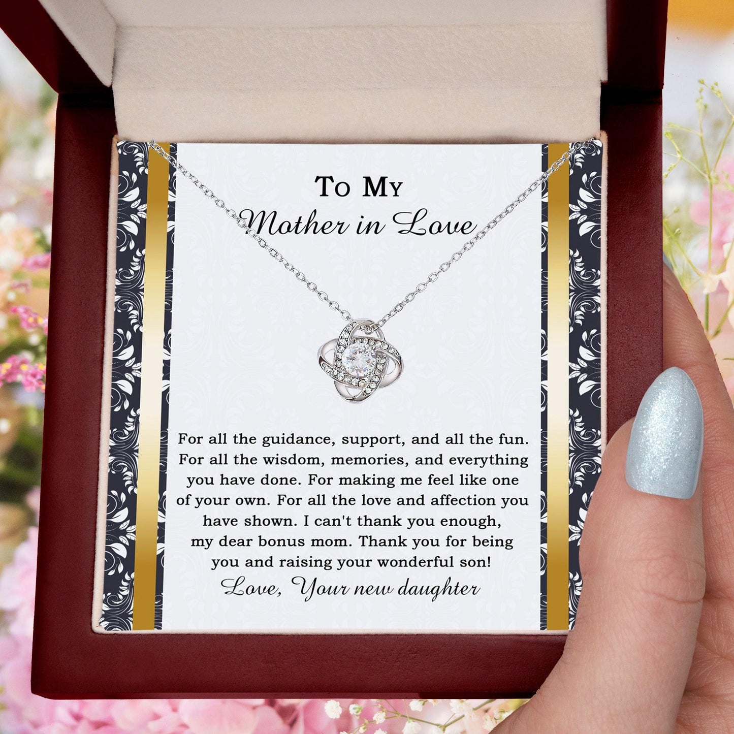 Mother-in-law Wedding Day Gift - One Of Your Own - Love Knot Pendant Necklace - Mallard Moon Gift Shop