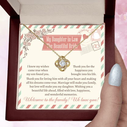 Daughter-In-Law Wedding Day Gift Welcome to the Family Love Knot Pendant Necklace - Mallard Moon Gift Shop