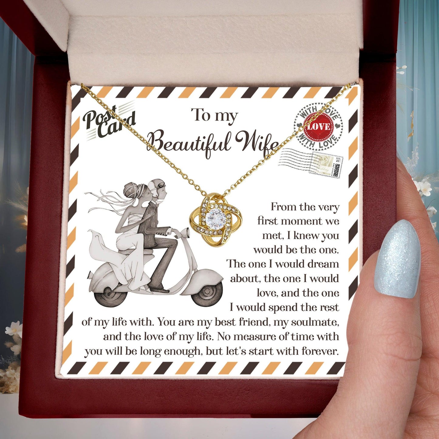 Wife Wedding Gift I Knew You Would-Be The One Love Knot Pendant Necklace - Mallard Moon Gift Shop