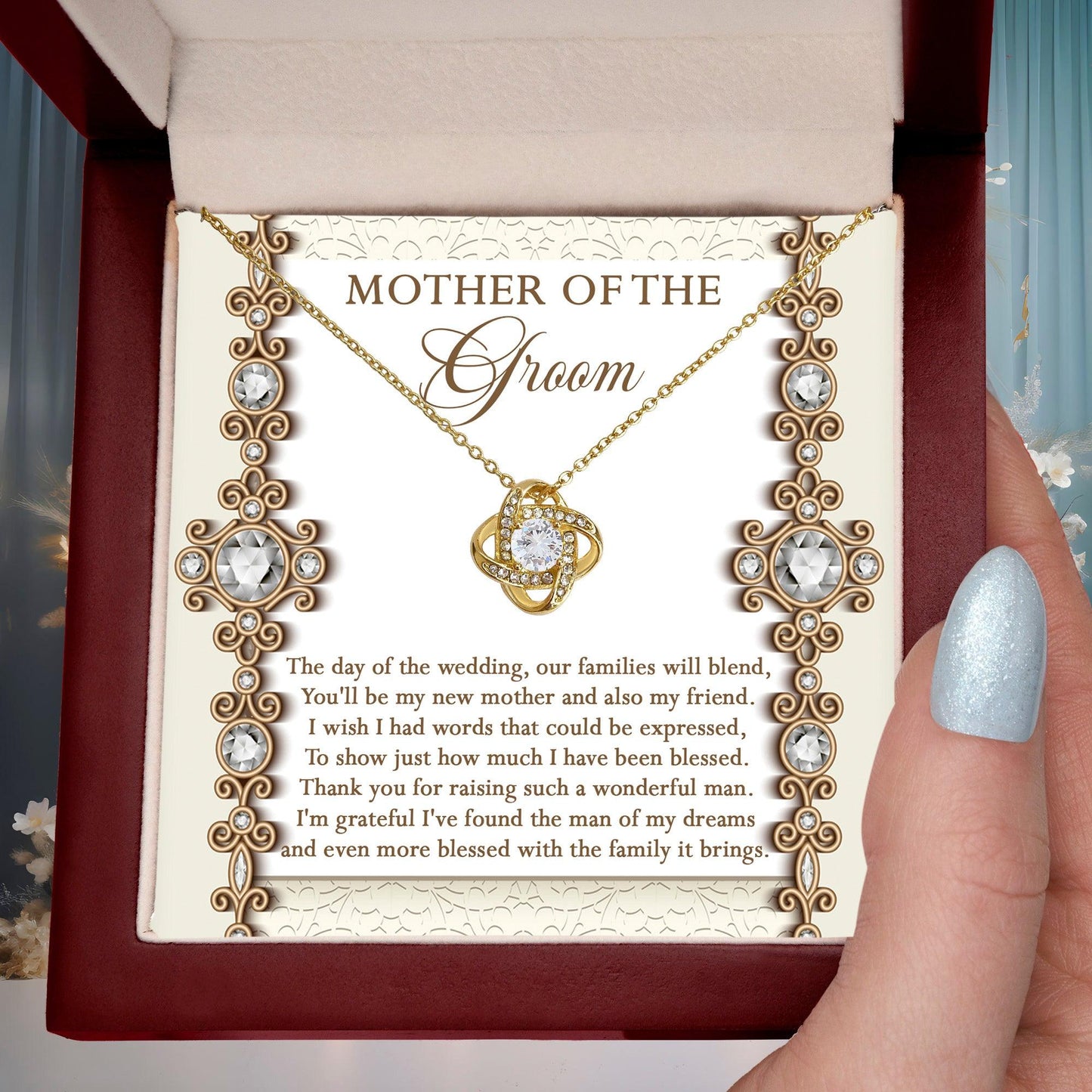 Mother of the Groom Gift New Mother and Friend Love Knot Pendant Necklace - Mallard Moon Gift Shop