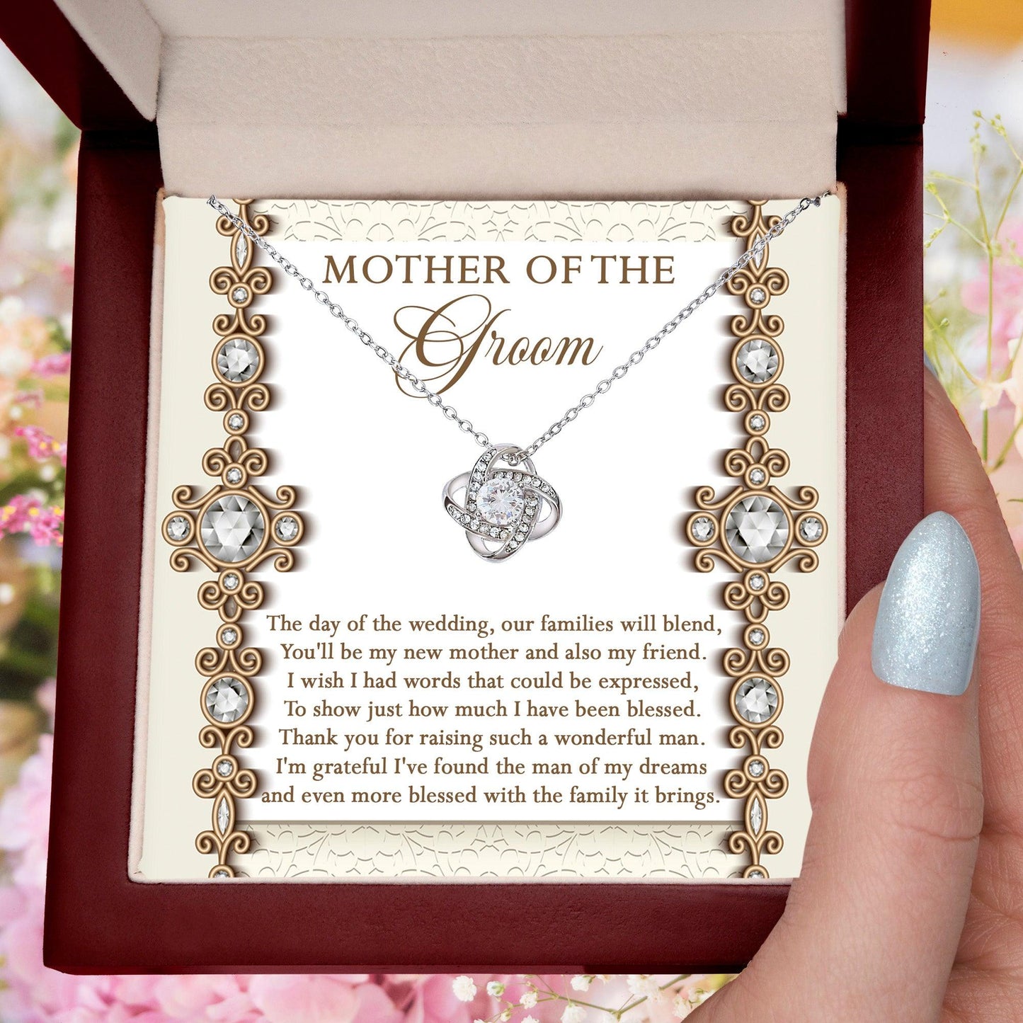 Mother of the Groom Gift New Mother and Friend Love Knot Pendant Necklace - Mallard Moon Gift Shop