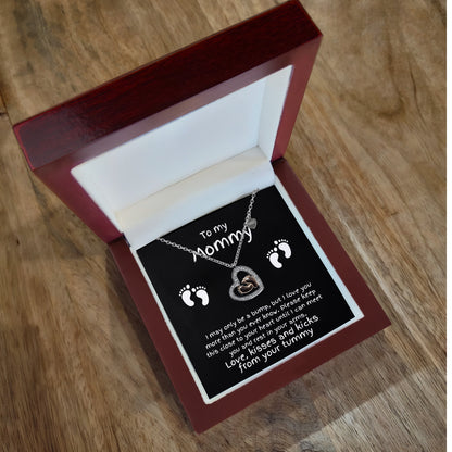 Expectant Mom Pregnancy Gift First Mother's Day Baby Shower Baby Feet Charm Necklace Love, The Bump - Mallard Moon Gift Shop