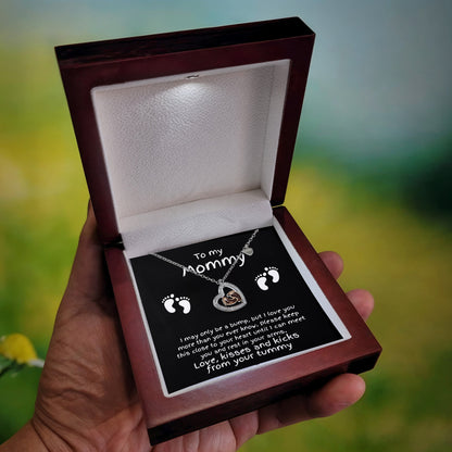 Expectant Mom Pregnancy Gift First Mother's Day Baby Shower Baby Feet Charm Necklace Love, The Bump - Mallard Moon Gift Shop