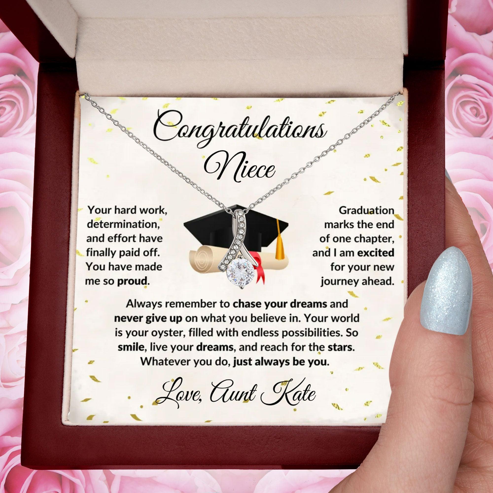 Niece Class of 2024 Graduation Gift from Aunt Alluring Beauty Pendant Necklace - Mallard Moon Gift Shop